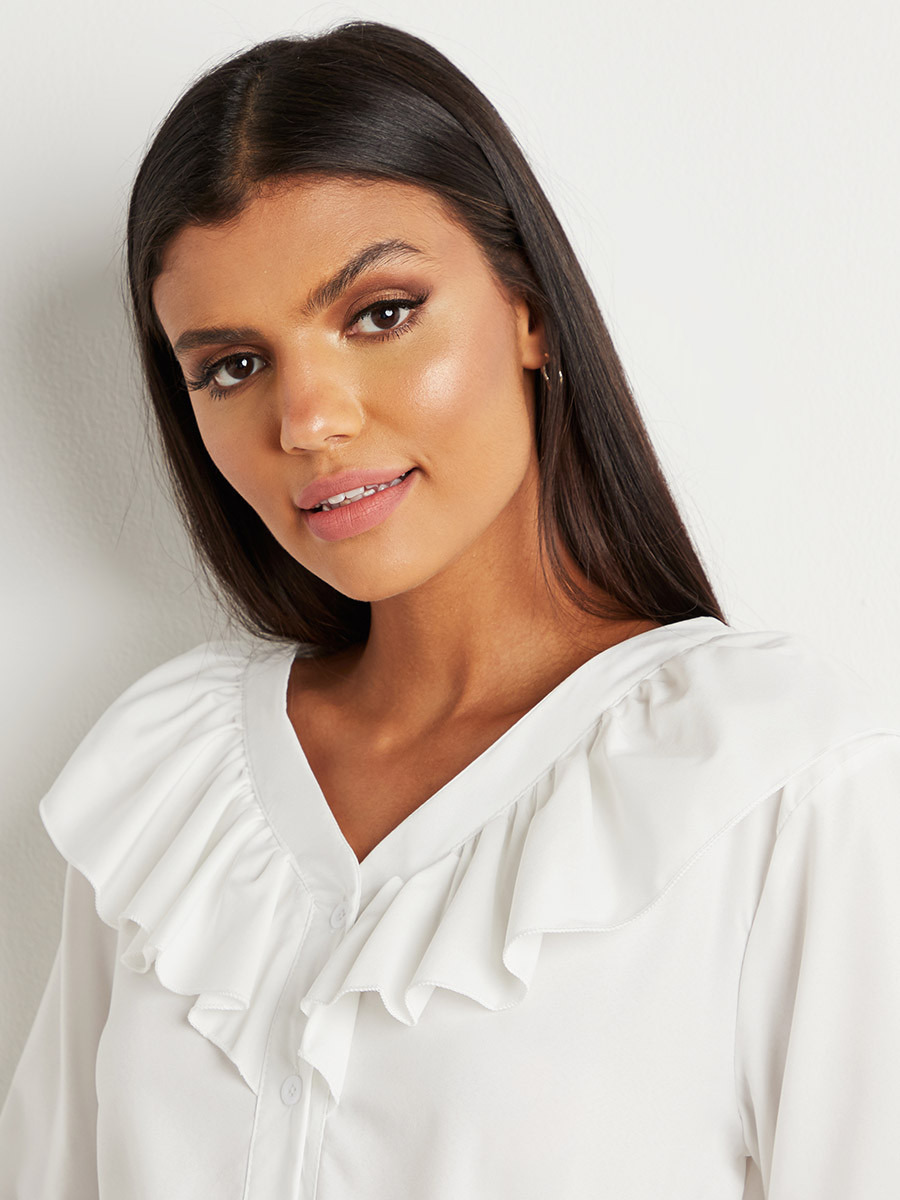 بلوزة بأكمام طويلة وتفاصيل كشكش من ستايلي-women-clothing-shirtsandblouses-blouses-image-5