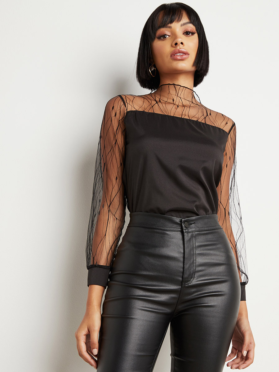 Styli Long Sleeves Lace Insert Blouse-women-clothing-shirtsandblouses-blouses-image-1