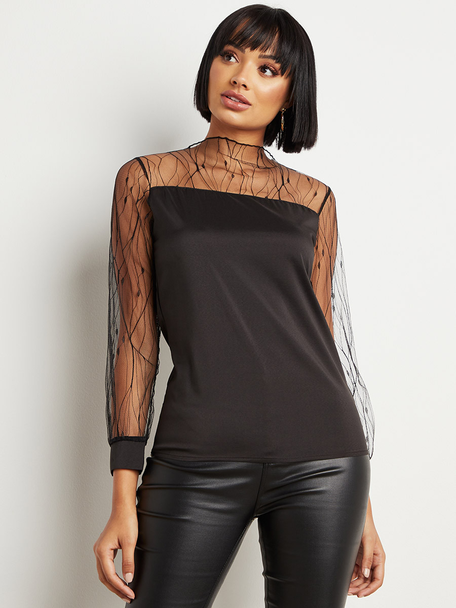 Styli Long Sleeves Lace Insert Blouse-women-clothing-shirtsandblouses-blouses-image-2