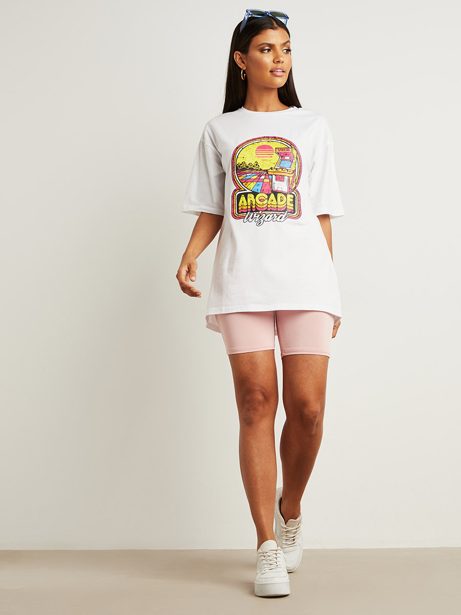 تيشيرت مطبوع بقصة واسعة من ستايلي-women-clothing-tshirts-image-2
