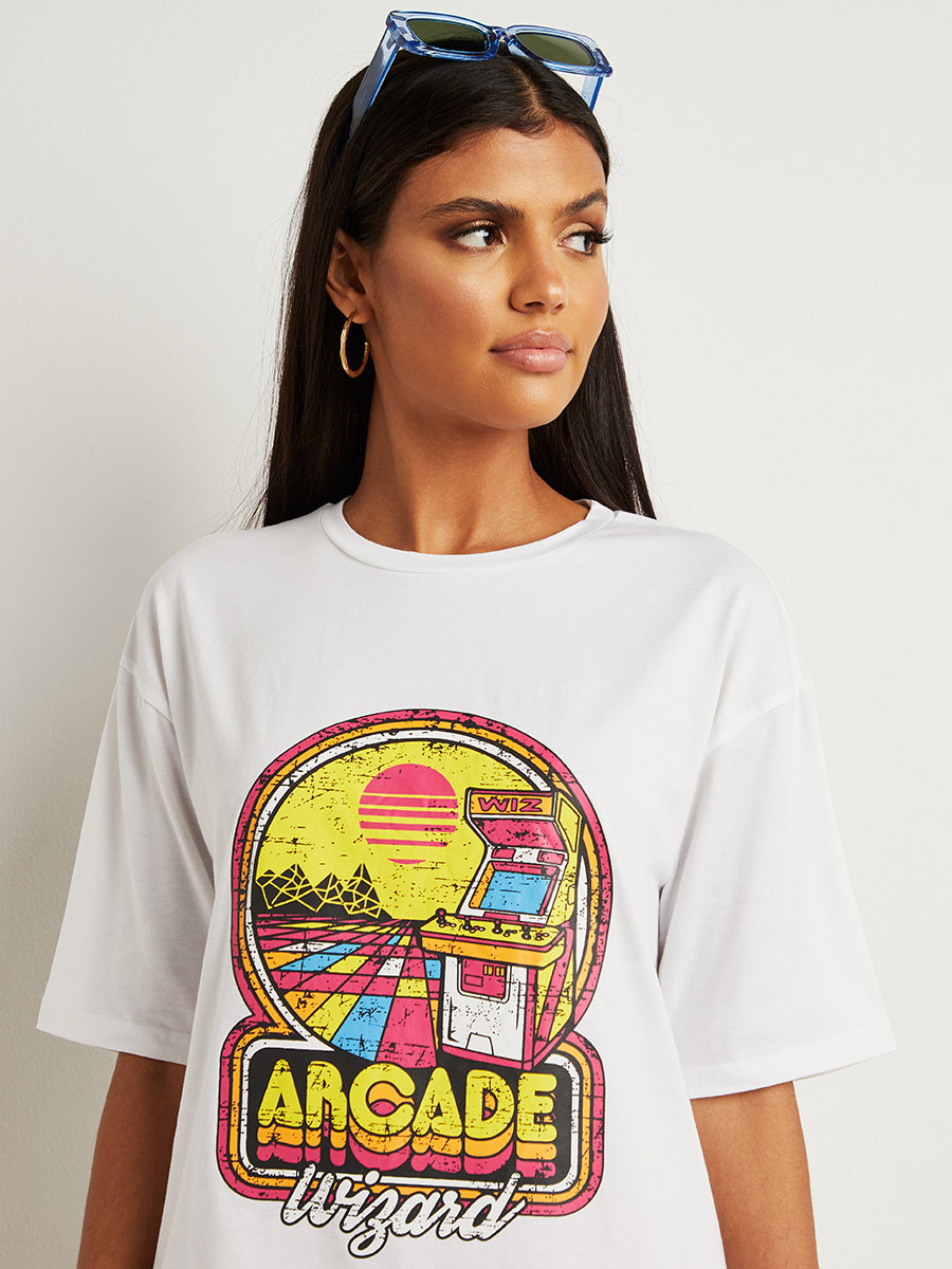 تيشيرت مطبوع بقصة واسعة من ستايلي-women-clothing-tshirts-image-3
