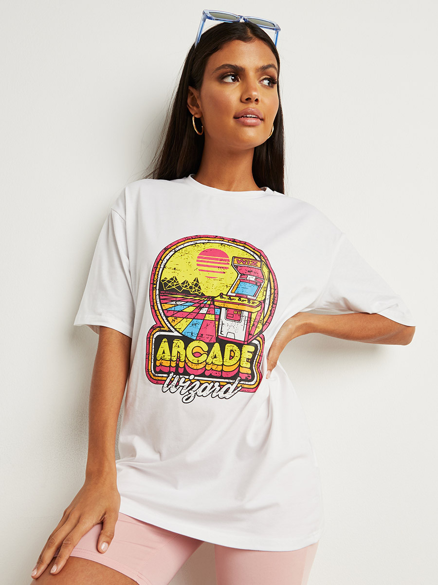 تيشيرت مطبوع بقصة واسعة من ستايلي-women-clothing-tshirts-image-5