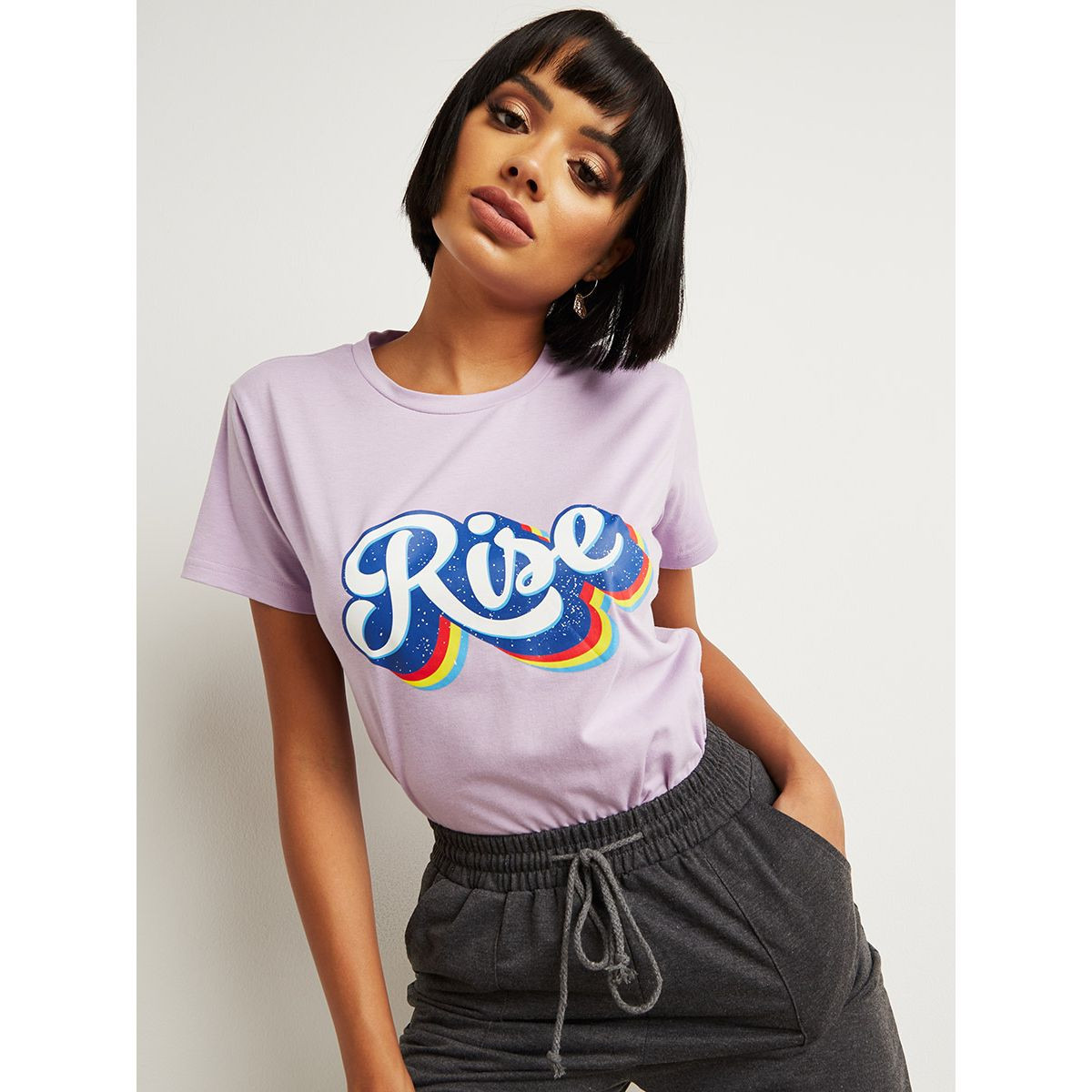 تيشيرت مطبوع بقصة واسعة من ستايلي-women-clothing-tshirts-image-1
