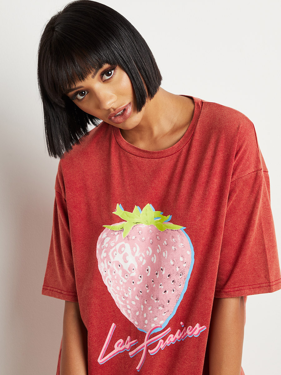 تيشيرت مطبوع بقصة طويلة من ستايلي-women-clothing-tshirts-image-3