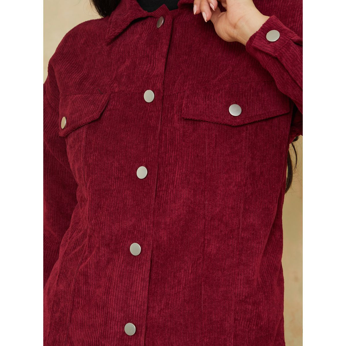 جاكيت بقصة عادية مع جيوب من ستايلي-women-winterwear-coatsandjackets-jackets-image-4