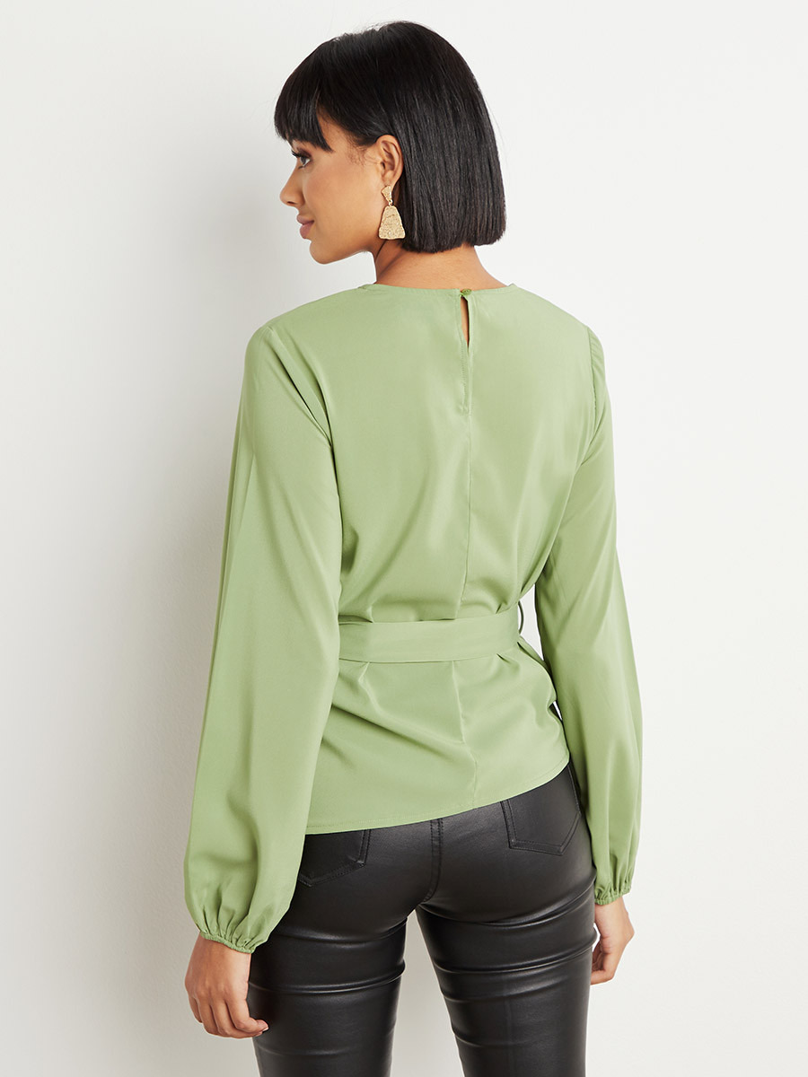 بلوزة بأكمام طويلة وربطة خصر من ستايلي-women-clothing-shirtsandblouses-blouses-image-4