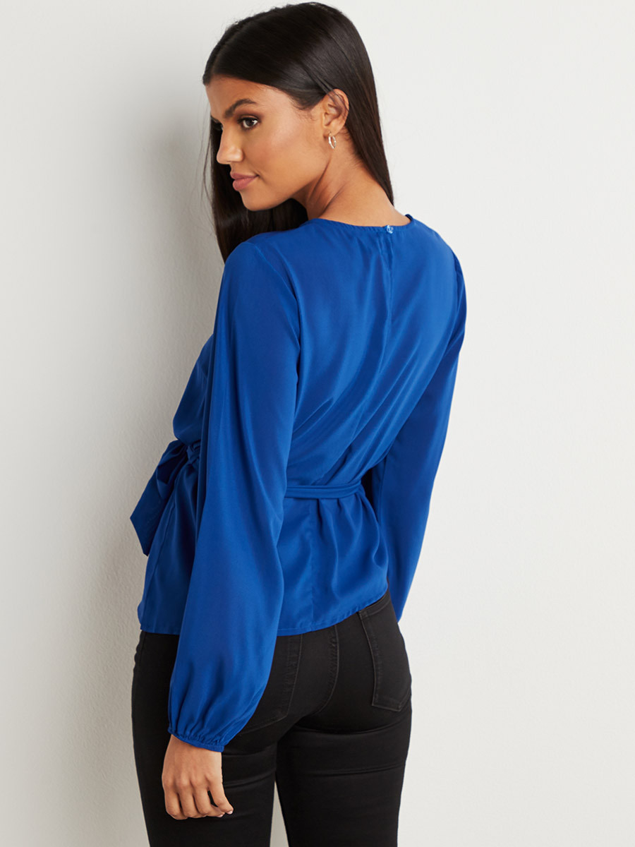بلوزة سادة بأكمام طويلة من ستايلي-women-clothing-shirtsandblouses-blouses-image-4