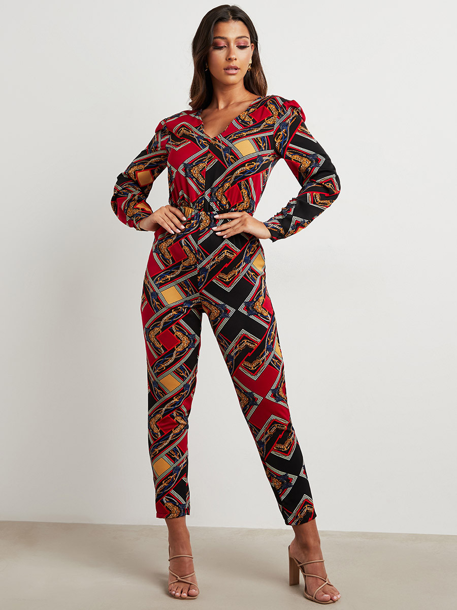أفرول مطبوع بقصة ضيقة من ستايلي-women-clothing-jumpsuits-image-1