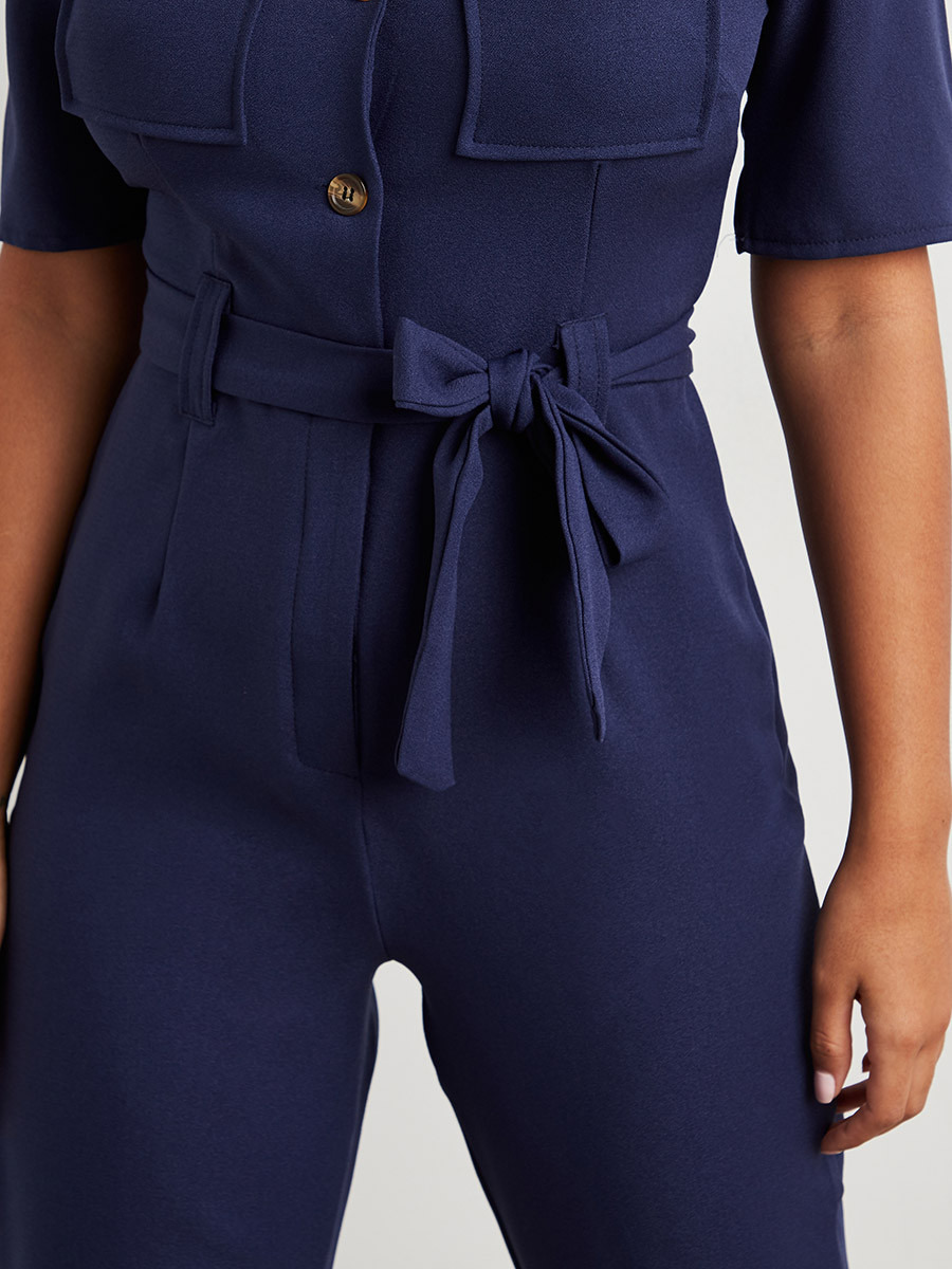 Styli Button Up Straight Leg Jumpsuit with Tie Belt-women-clothing-jumpsuits-image-4