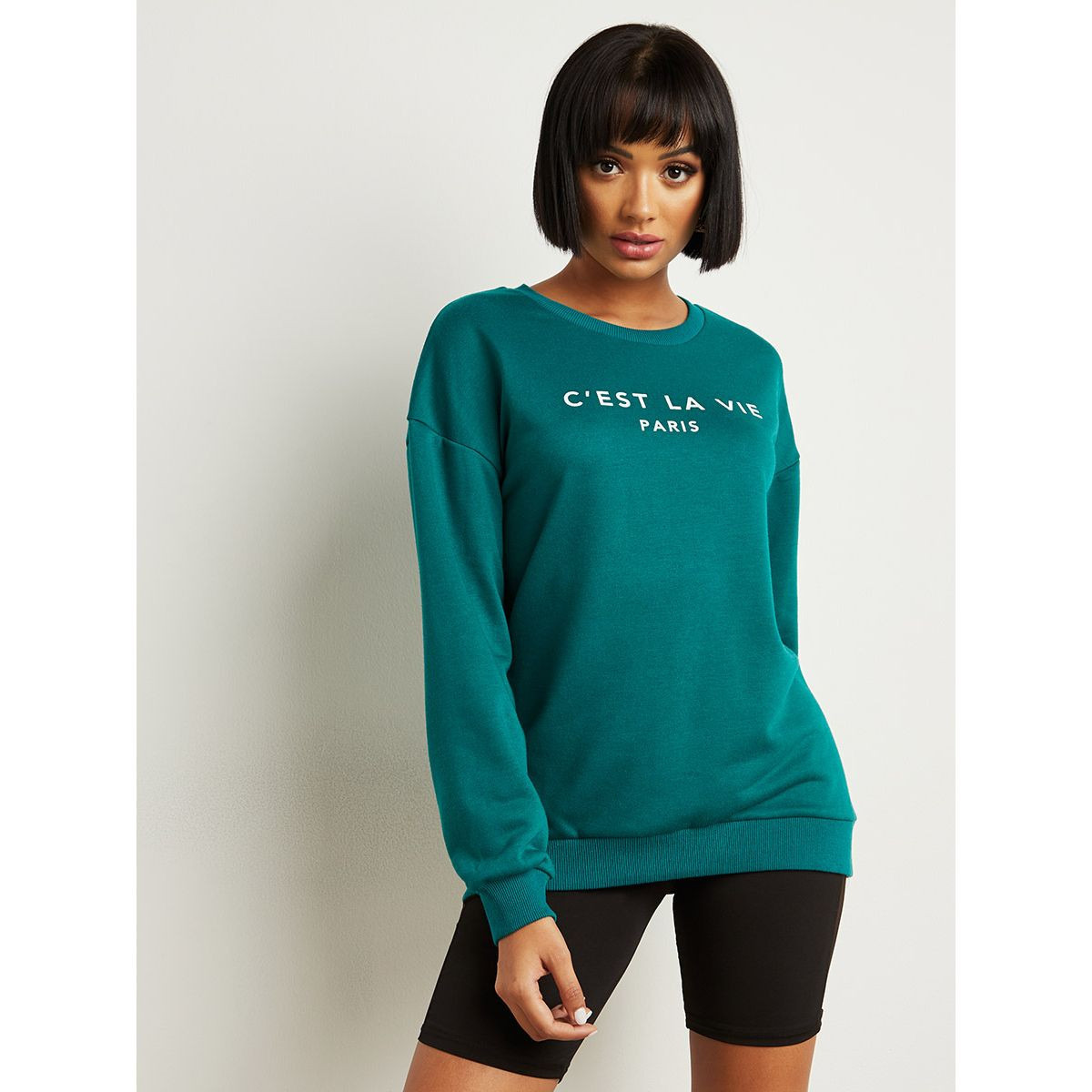 تيشيرت بقصة واسعة وأكمام طويلة من ستايلي-women-clothing-hoodiesandsweatshirts-sweatshirts-image-1