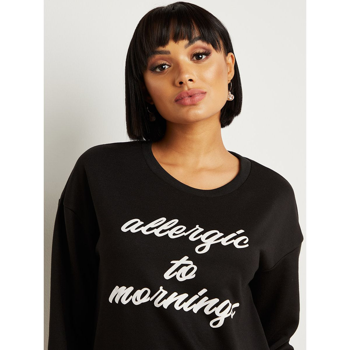Styli Allergic To Mornings Slogan Printed Relaxed Fit Sweatshirt-women-clothing-hoodiesandsweatshirts-sweatshirts-image-2