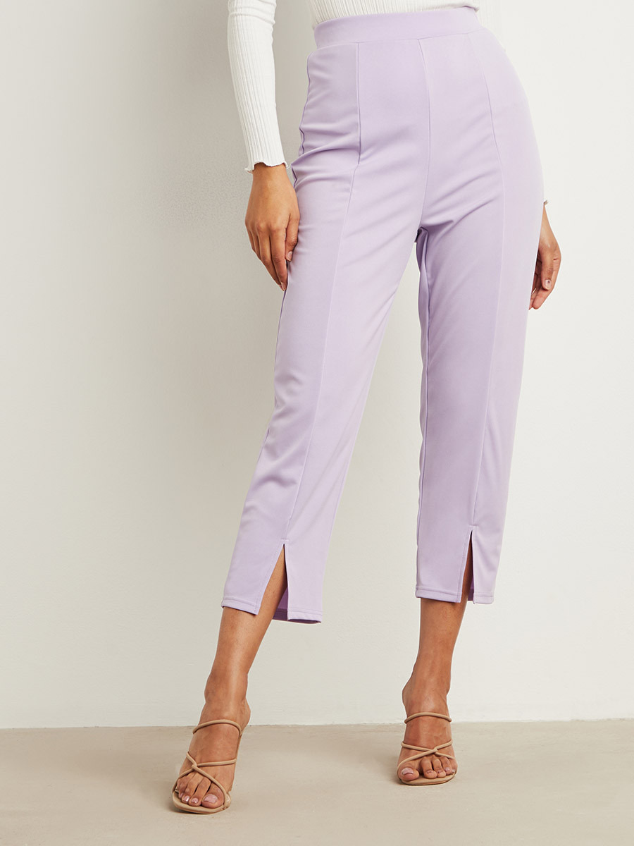 بنطلون سادة بفتحة من ستايلي-women-clothing-trousers-image-1