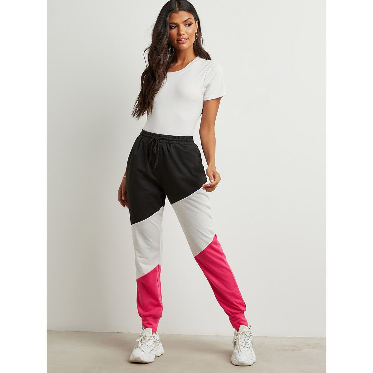 Styli Color Block Jogger with Side Pocket-women-clothing-bottoms-joggers-image-2