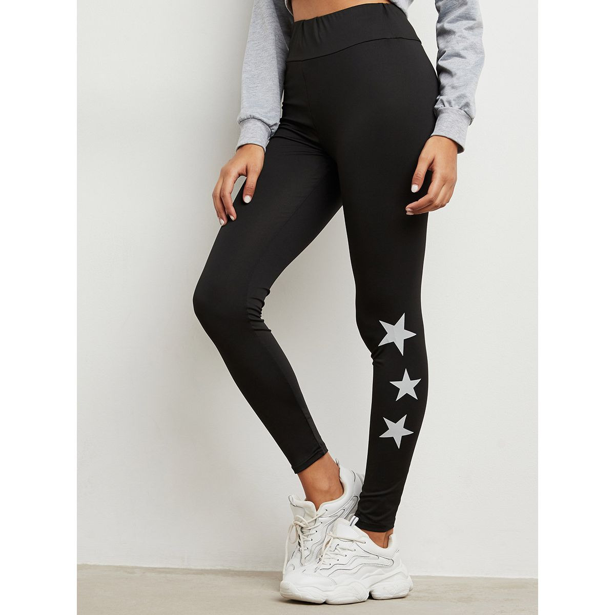 ليقنز مطبوع بخصر مطاطي من ستايلي-women-clothing-leggings-image-1
