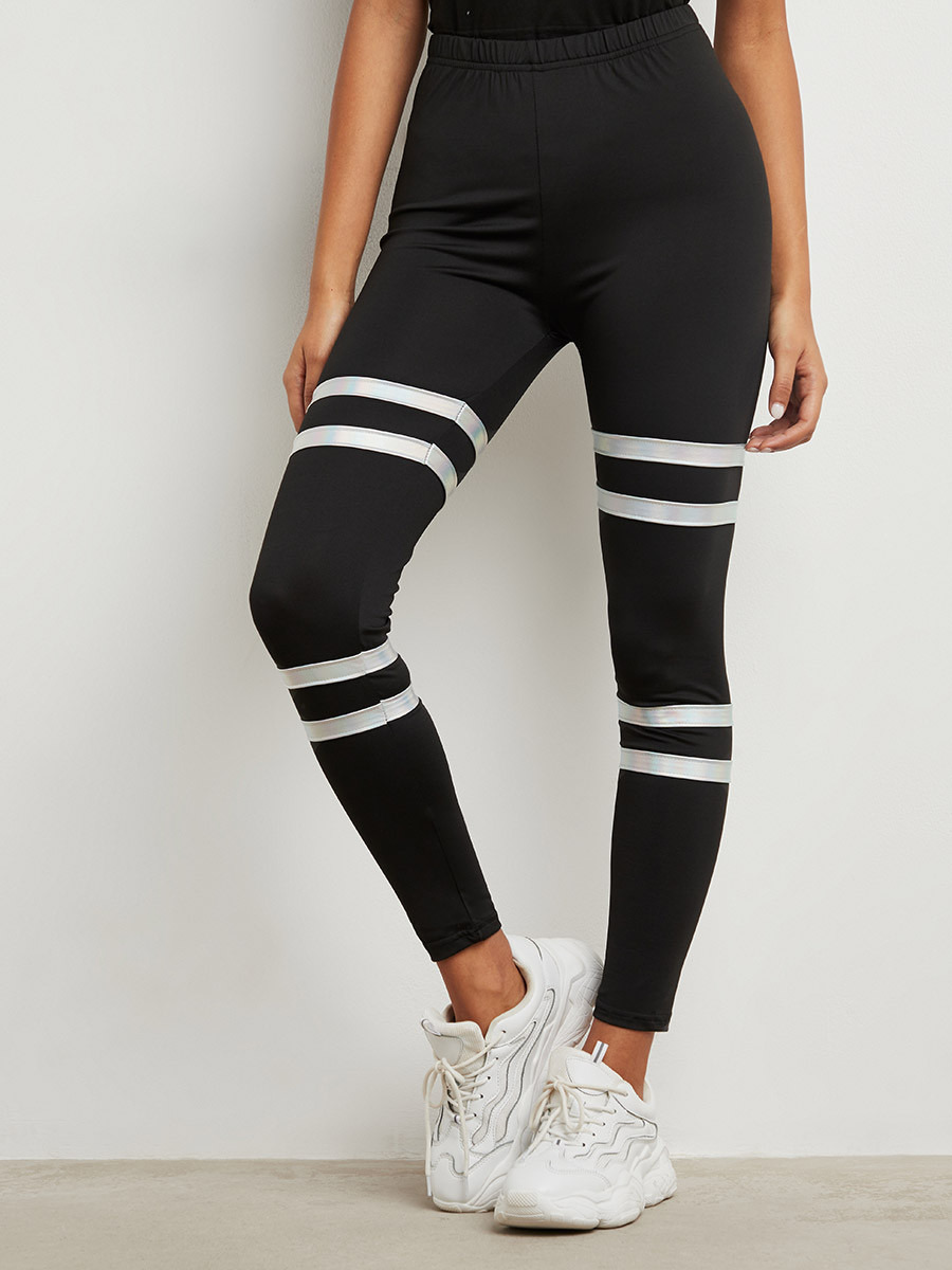 Styli Iridescent Leg Stripe Elastic Waist Leggings-women-clothing-bottoms-leggings-image-1