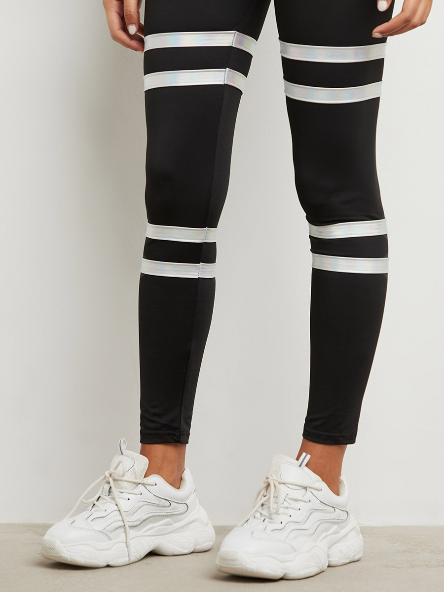 Styli Iridescent Leg Stripe Elastic Waist Leggings-women-clothing-bottoms-leggings-image-3