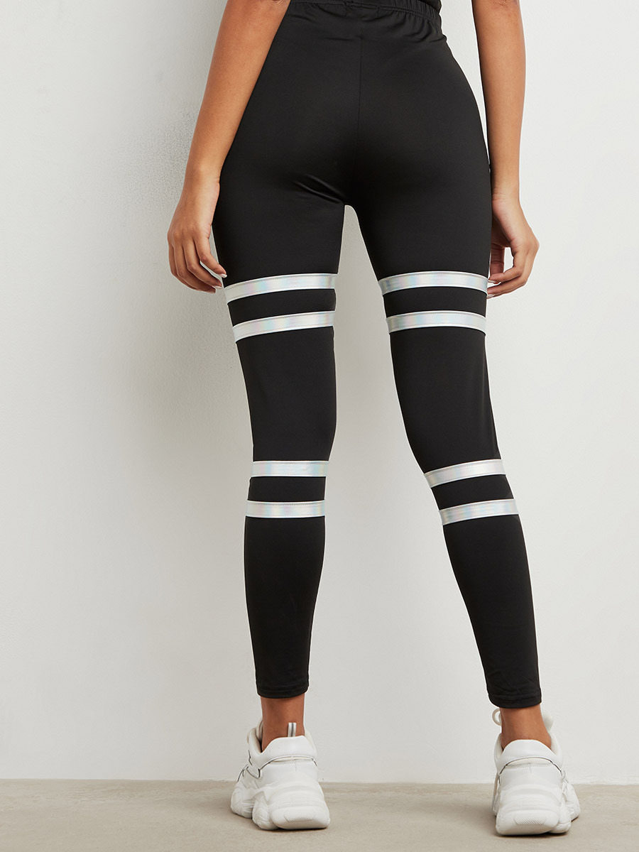 Styli Iridescent Leg Stripe Elastic Waist Leggings-women-clothing-bottoms-leggings-image-4