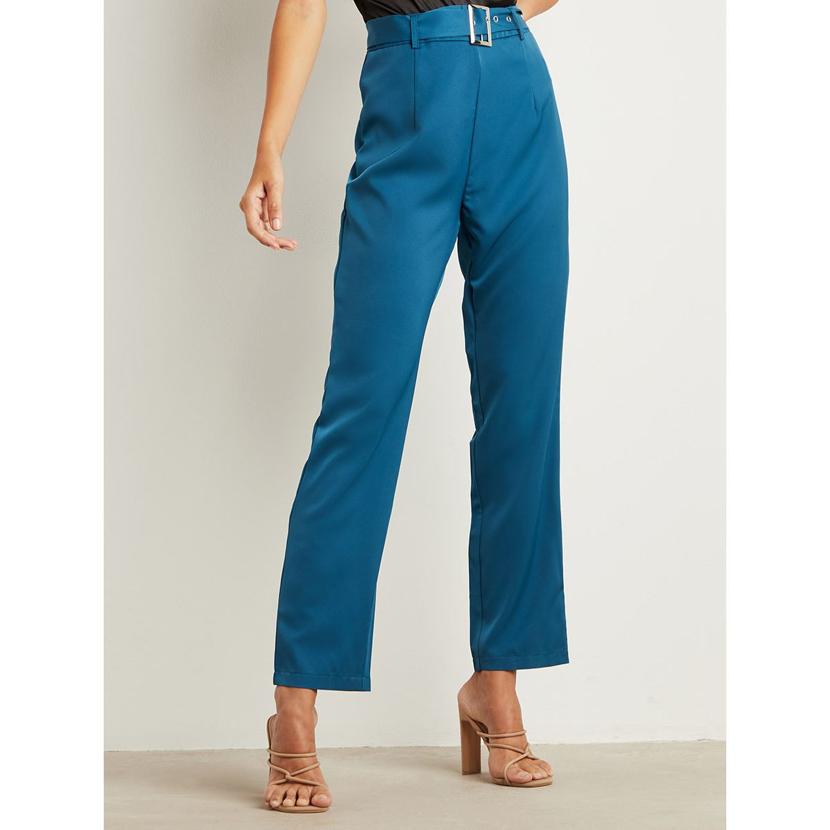 بنطلون سادة بقصة ضيقة من ستايلي-women-clothing-trousers-image-1