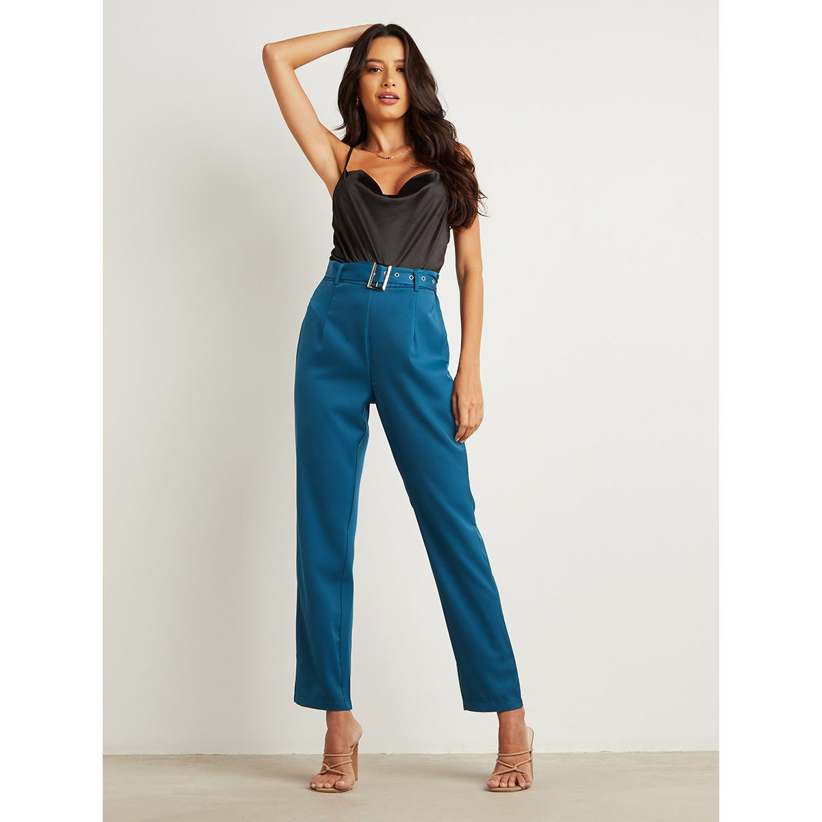 بنطلون سادة بقصة ضيقة من ستايلي-women-clothing-trousers-image-2