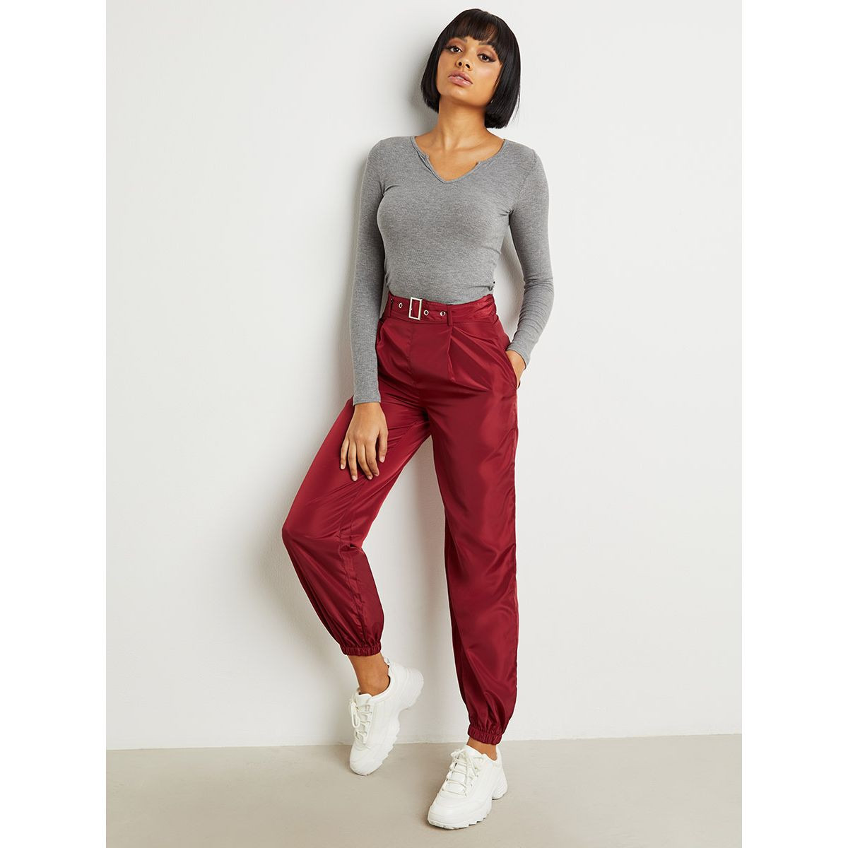 بنطلون رياضي بقصة واسعة من ستايلي-women-clothing-bottoms-joggers-image-2