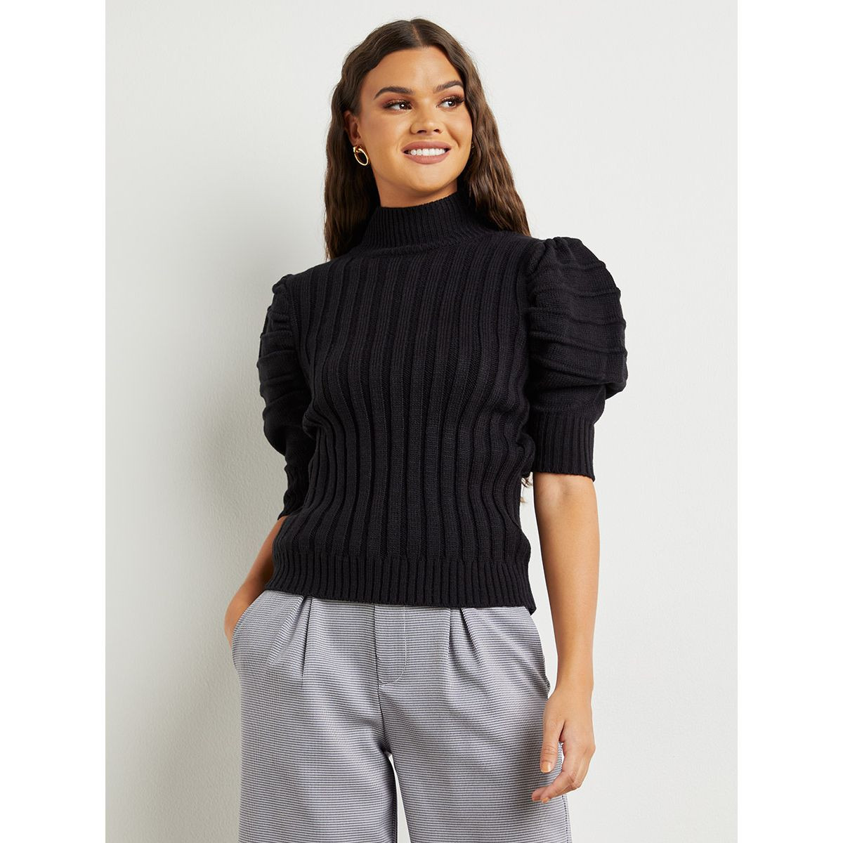 بلوفر بارز الملمس بأكمام قصيرة من ستايلي-women-clothing-cardigansandjumpers-jumpers-image-1