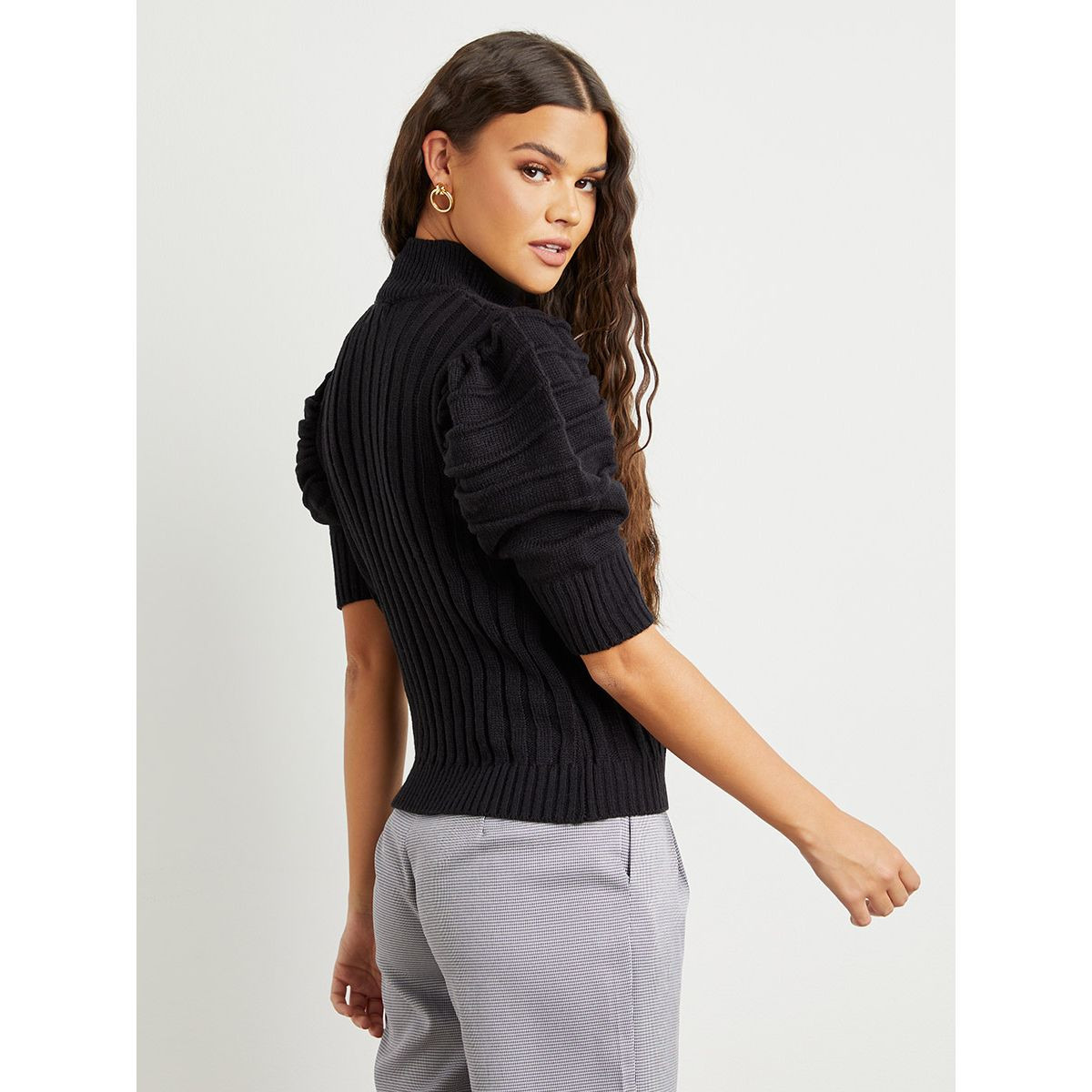 بلوفر بارز الملمس بأكمام قصيرة من ستايلي-women-clothing-cardigansandjumpers-jumpers-image-4
