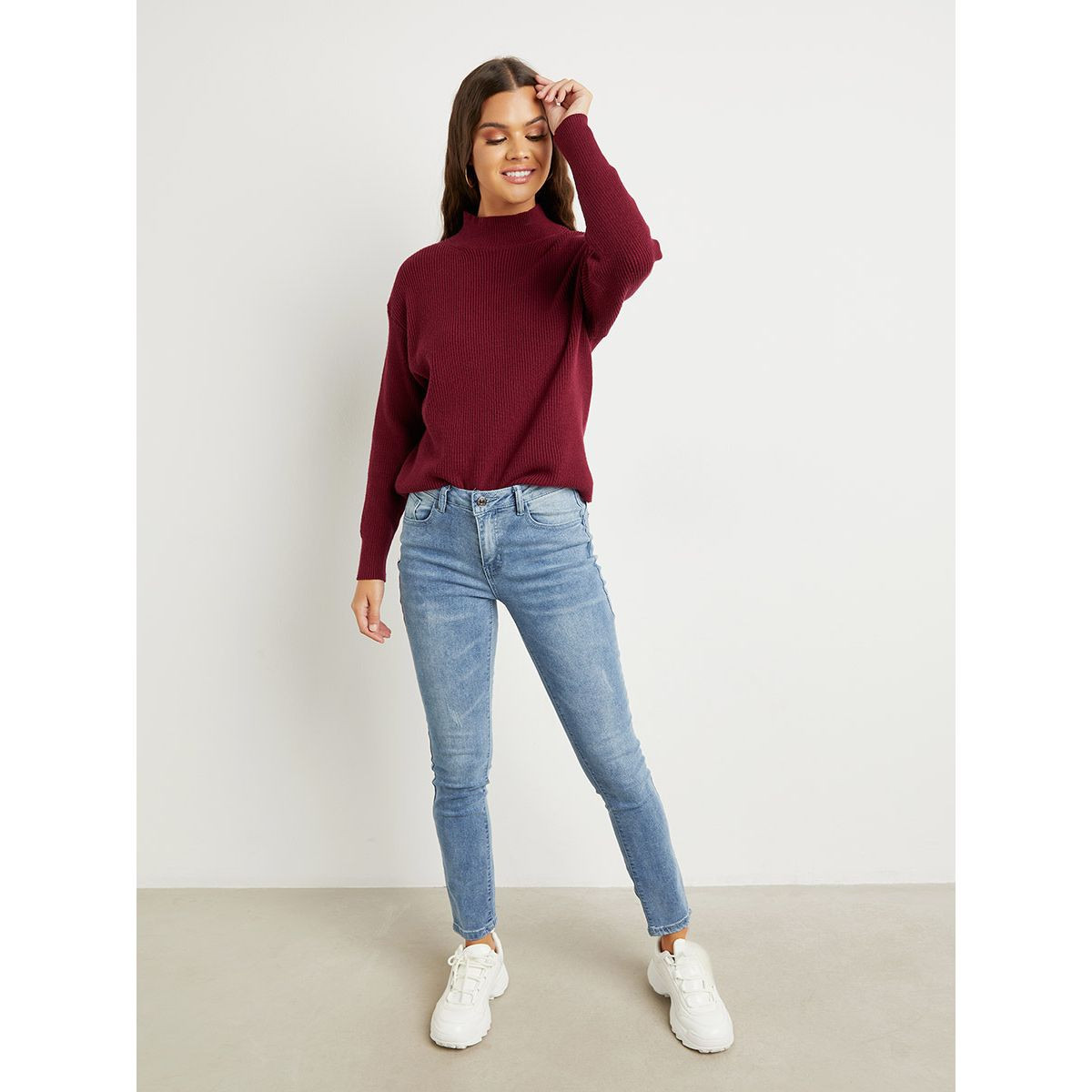 Styli 5-Pocket Construct Slim Fit Jeans with Belt Loops-women-clothing-bottoms-jeans-image-2