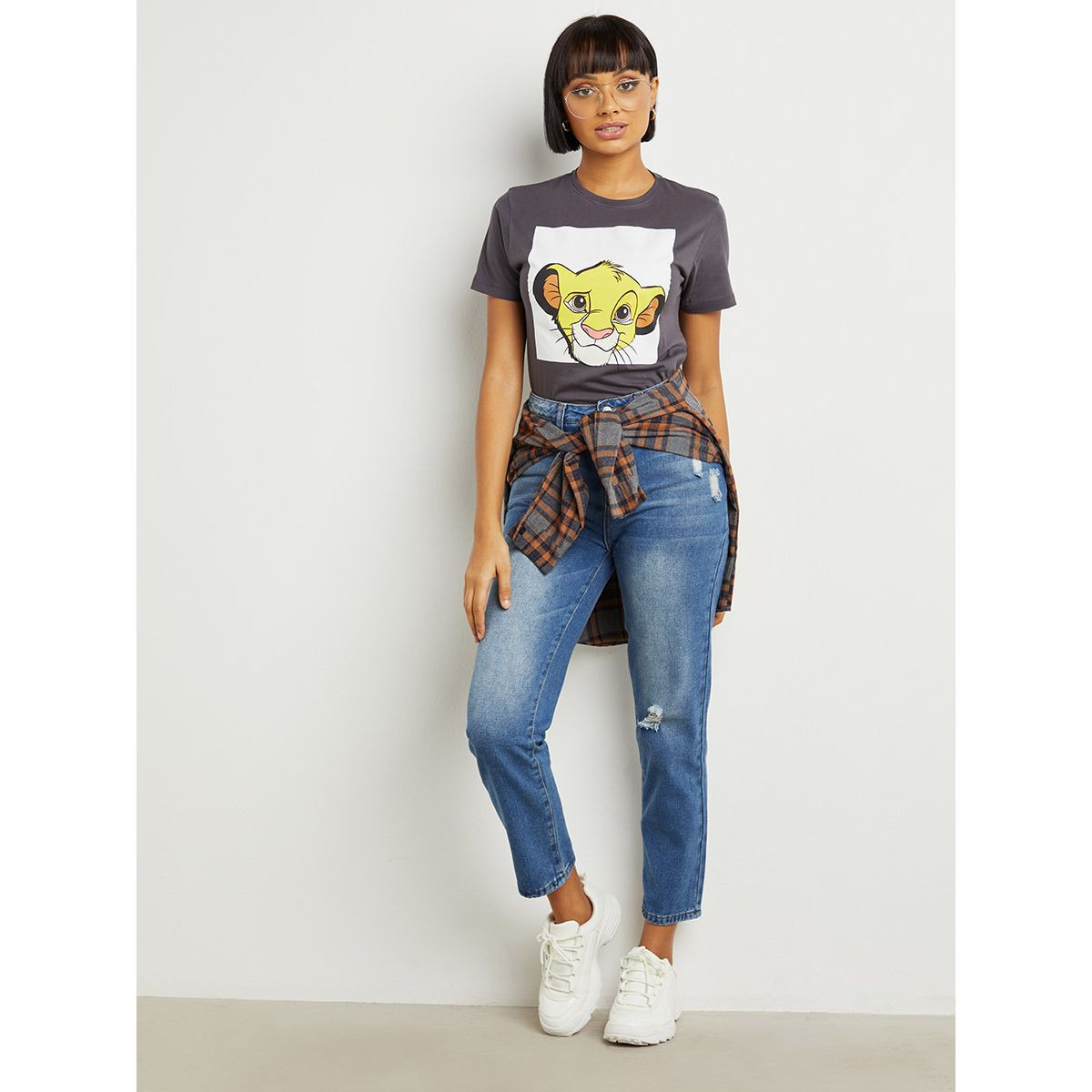 Styli Light Distress Straight Fit Ankle Boyfriend Jeans-women-clothing-bottoms-jeans-image-2