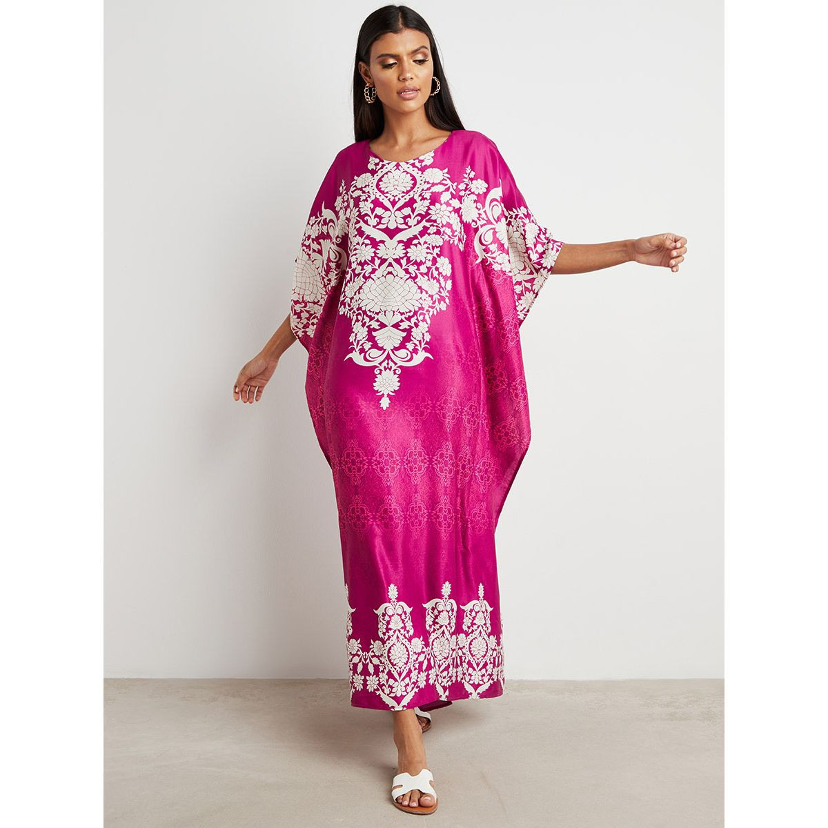 فستان طويل مطبوع بقصة واسعة من ستايلي-women-clothing-dresses-image-1