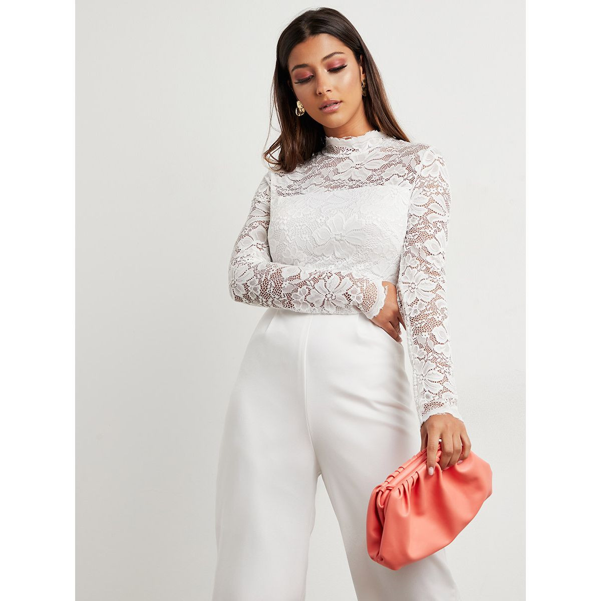 Styli Floral Lace Yoke Wide Leg Jumpsuit-women-clothing-jumpsuits-image-1