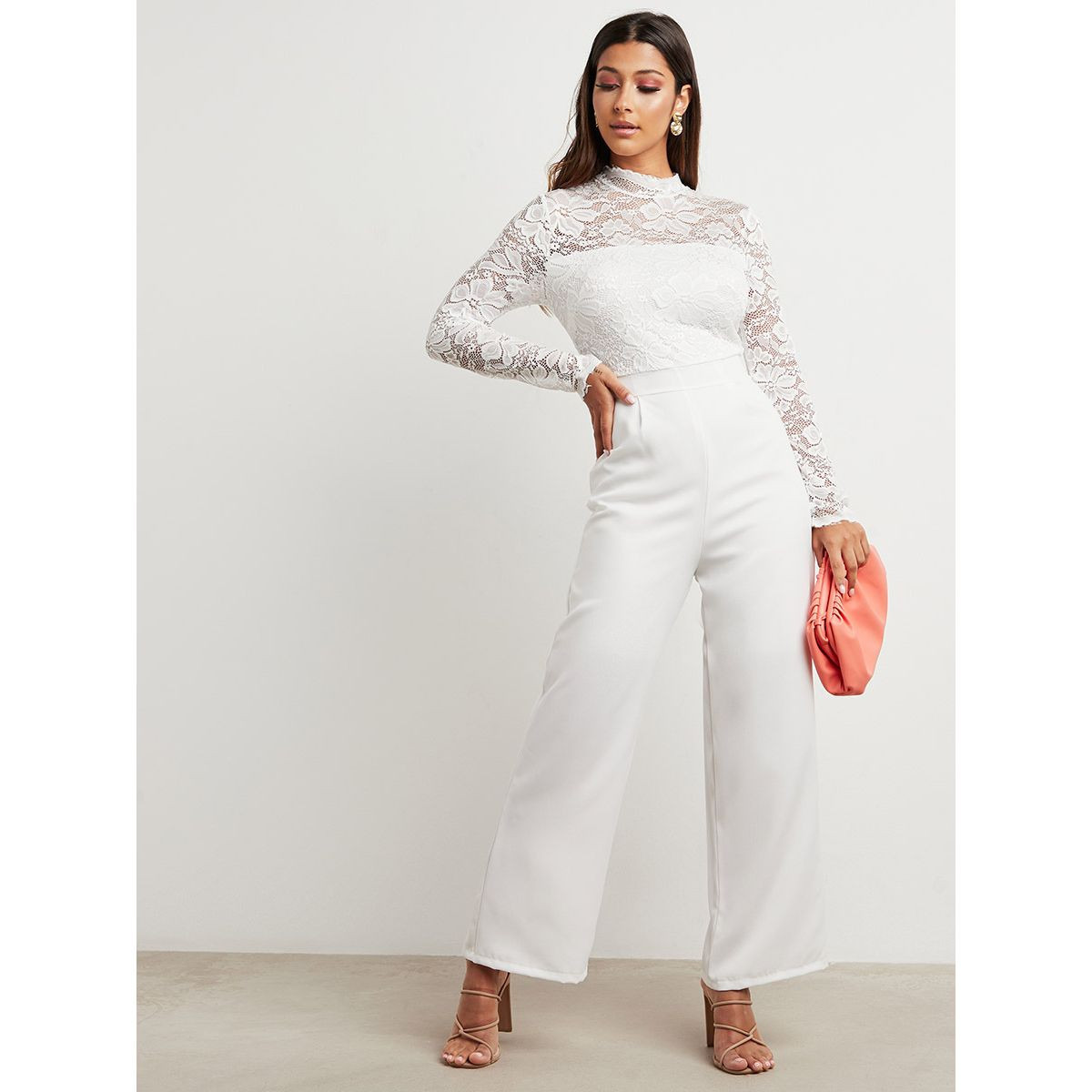 Styli Floral Lace Yoke Wide Leg Jumpsuit-women-clothing-jumpsuits-image-2