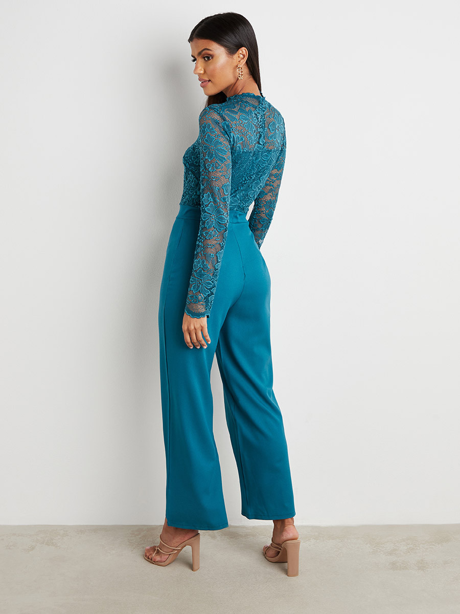 Styli Lace Wide Leg Jumpsuit with Zip Closure-women-clothing-jumpsuits-image-3