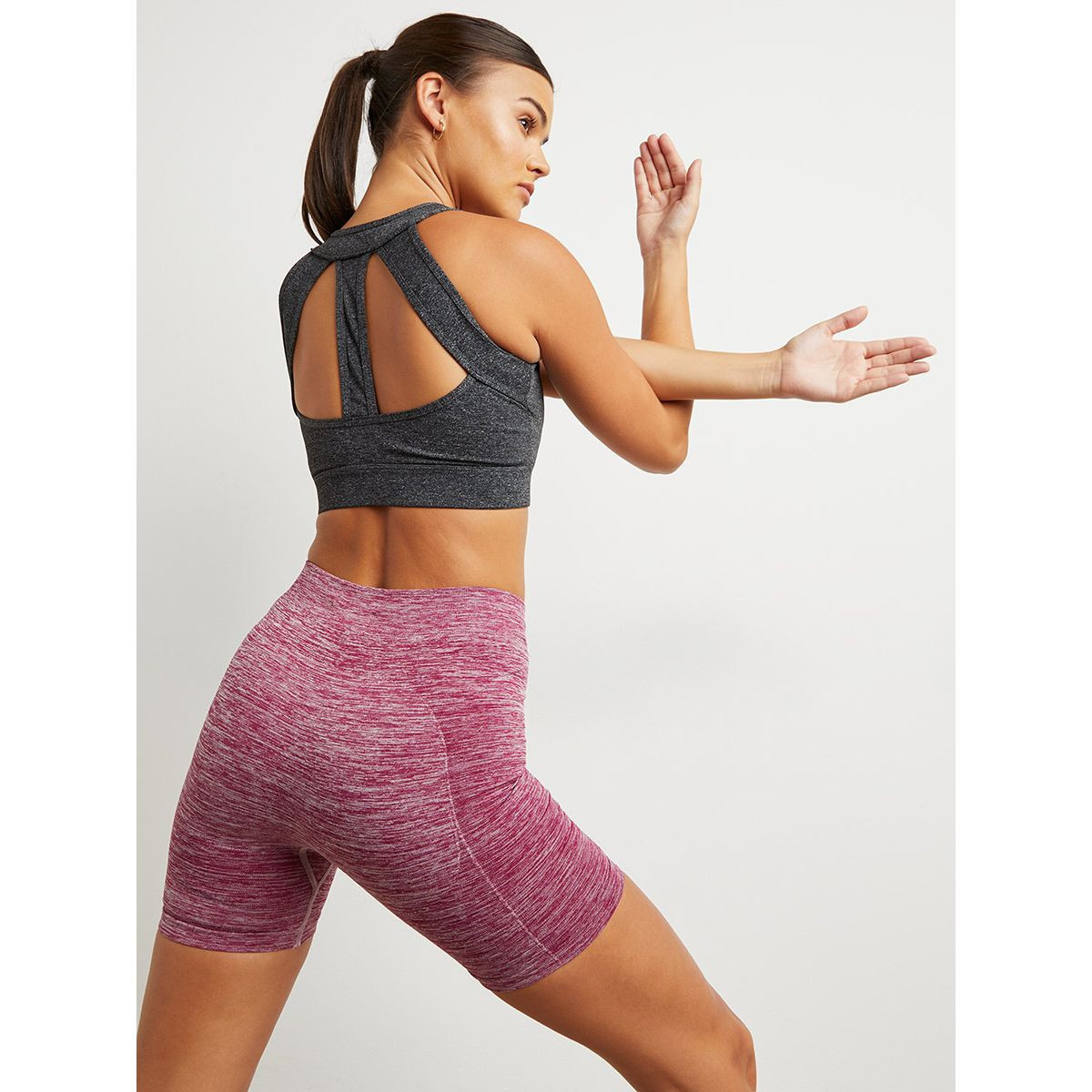 Styli Melange Knit Seamfree Active Shorts-women-clothing-shorts-image-2