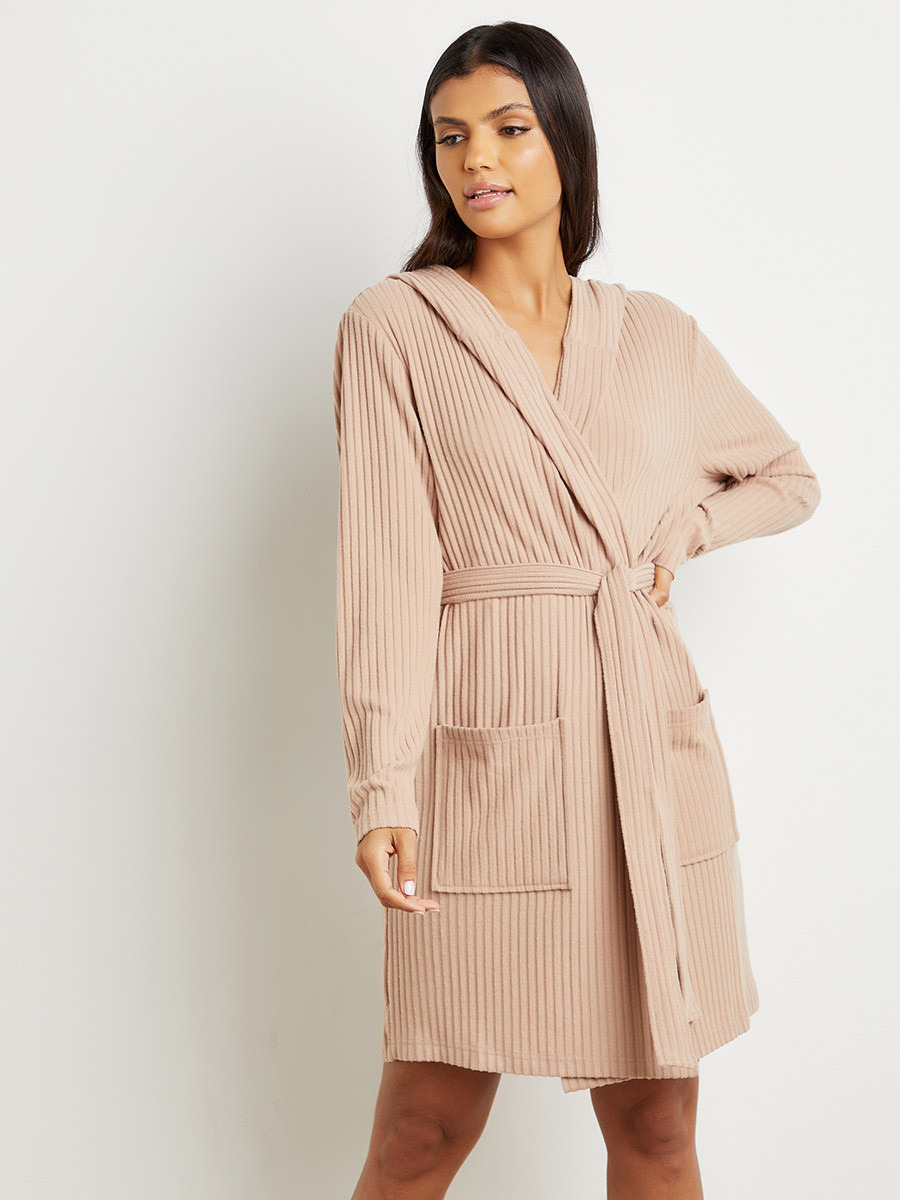 Styli Luxury Rib Fleece Hooded Robe-women-clothing-nightwear-robes-image-1