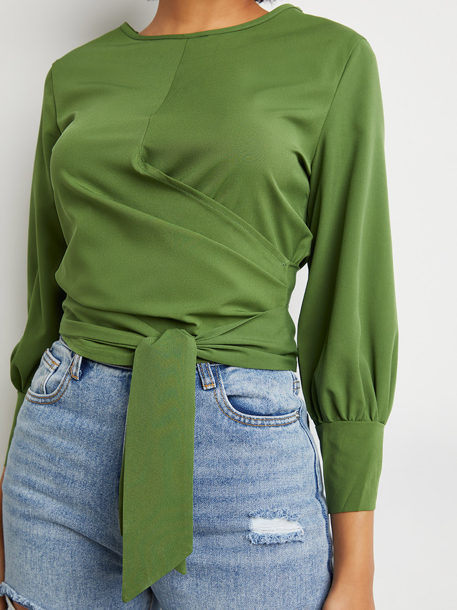 بلوزة قصيرة بربطة خصر من ستايلي-women-clothing-shirtsandblouses-blouses-image-4
