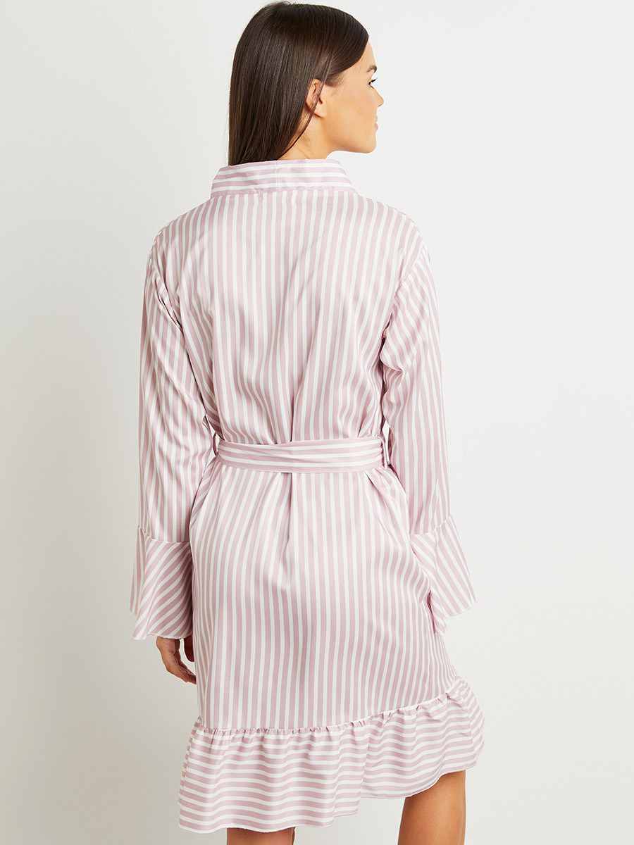 روب مخطط بتفاصيل كشكش من ستايلي-women-clothing-nightwear-robes-image-3