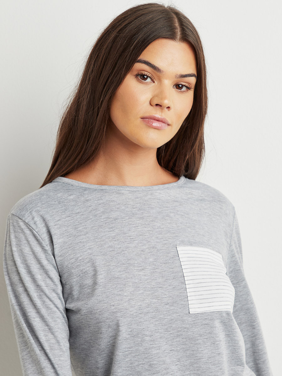 مجموعة من تيشيرت وبنطلون مخطط من ستايلي-women-clothing-nightwear-pyjamas-bottoms-image-5