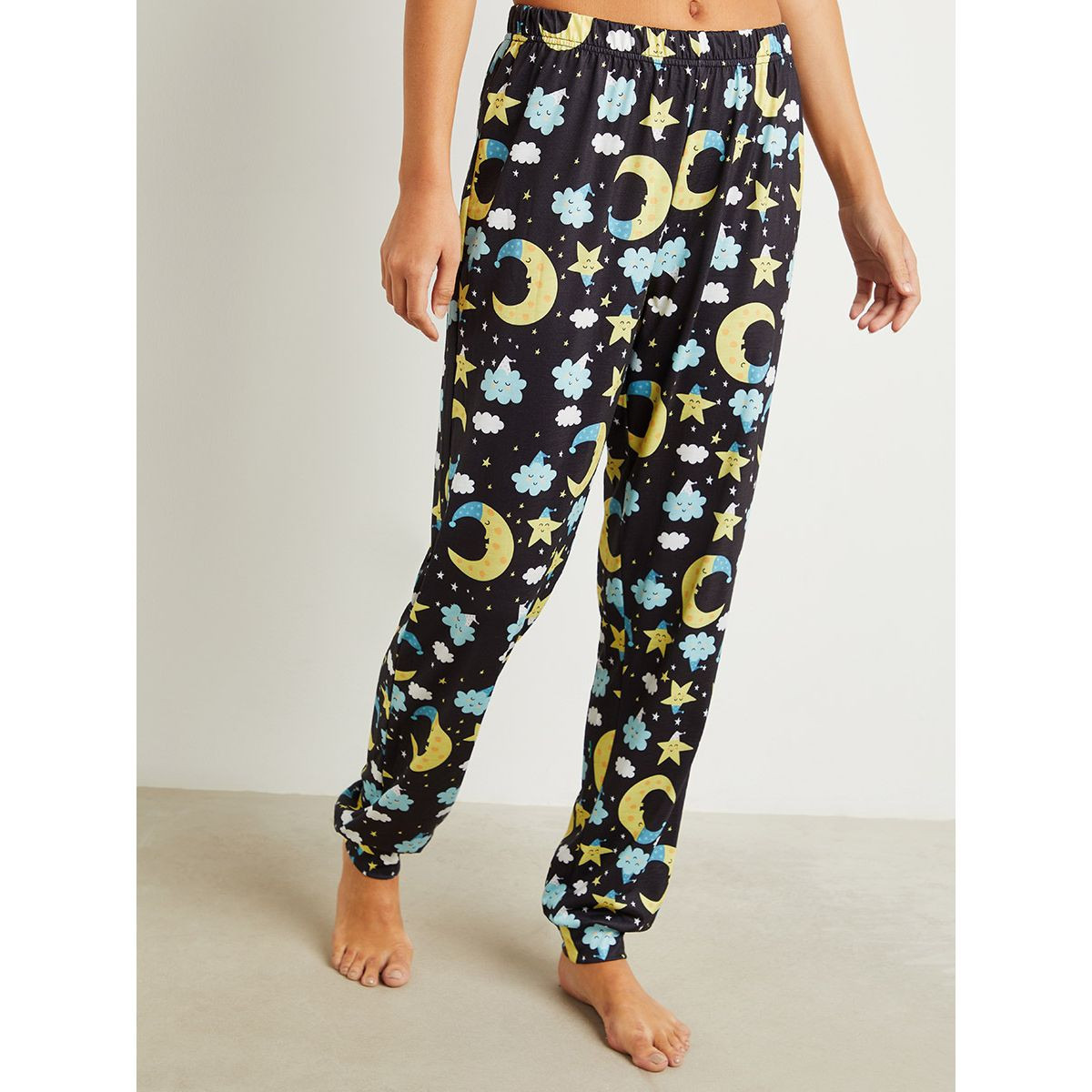 مجموعة من تيشيرت مطبوع وبنطلون بيجاما من ستايلي-women-clothing-nightwear-pyjamas-longsets-image-3