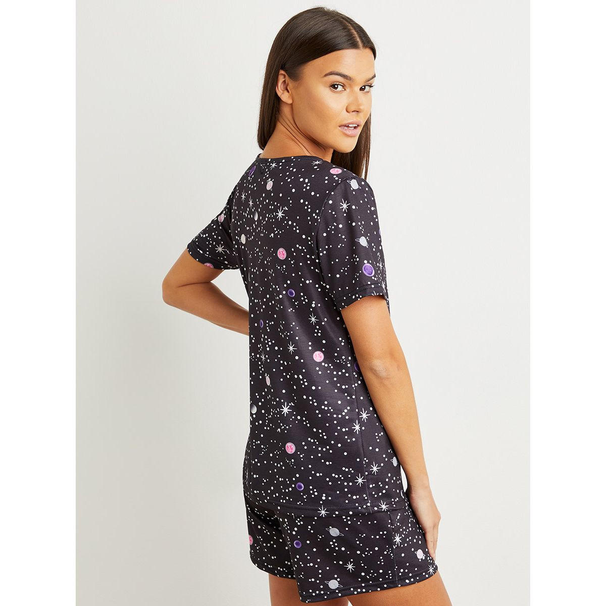 مجموعة من تيشيرت مطبوع وبنطلون بيجاما من ستايلي-women-clothing-nightwear-pyjamas-longsets-image-5
