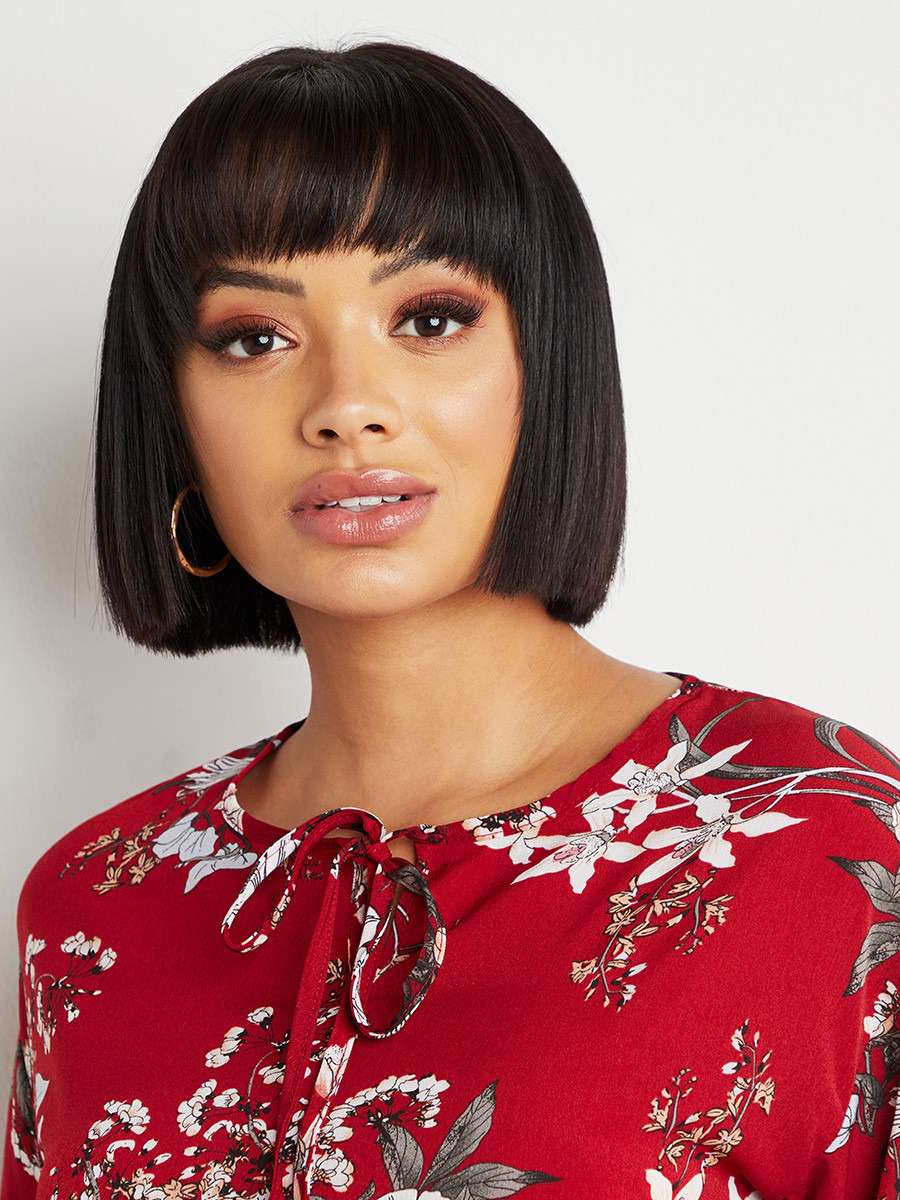 Styli Floral Printed Tie-Up Neck Top with Long Sleeves-women-clothing-shirtsandblouses-blouses-image-4