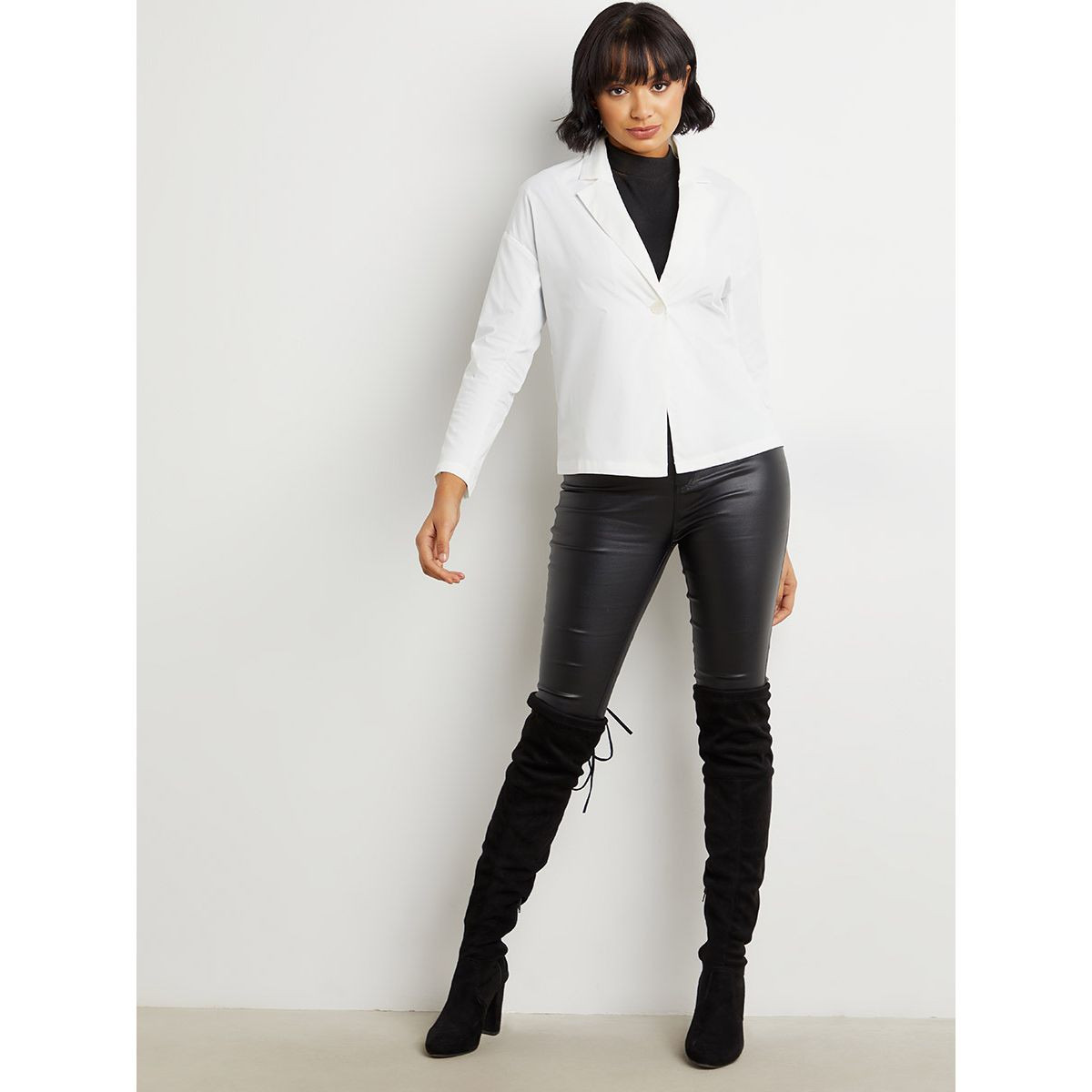 Styli Regular Length Blazer with Belt -women-clothing-coatsandjackets-blazers-image-2