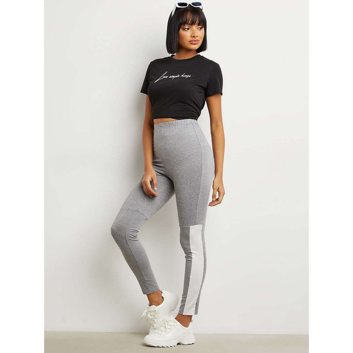 ليقنز مخطط بخصر مطاطي من ستايلي-women-clothing-leggings-image-2