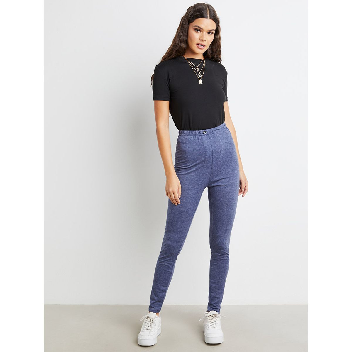 ليقنز بأزرار وخصر مطاطي من ستايلي-women-clothing-leggings-image-2