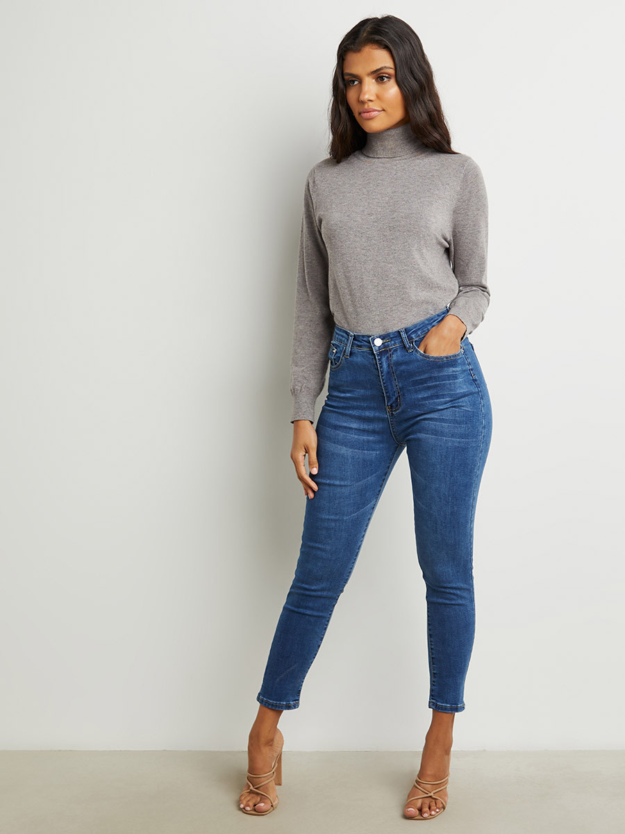 Styli Whisker Detail Skinny Fit Jeans with Belt Loops-women-clothing-bottoms-jeans-image-2