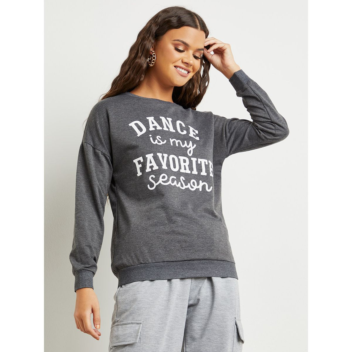 سويت شيرت مطبوع بأكمام قصيرة من ستايلي-women-clothing-hoodiesandsweatshirts-sweatshirts-image-3