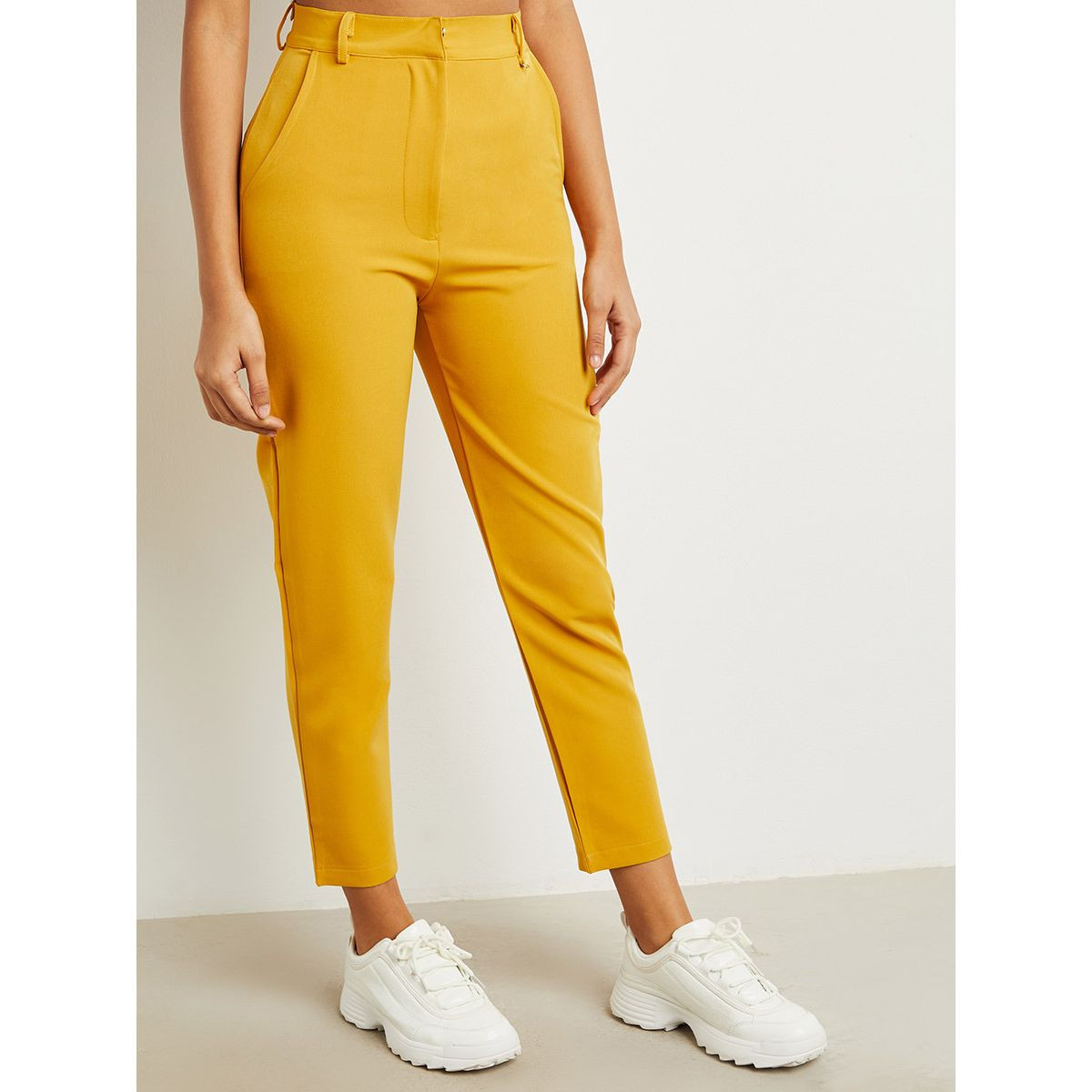 Styli Slim Fit Trouser with Hook-Zip Closure-women-clothing-trousers-image-1
