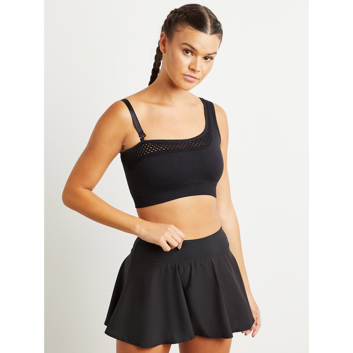 تنورة تينس بخصر مطاطي من ستايلي-sports-women-clothing-athleticskirtsandshorts-image-1