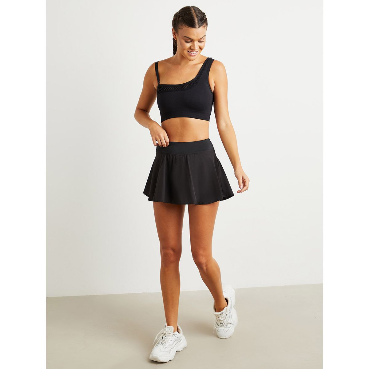 تنورة تينس بخصر مطاطي من ستايلي-sports-women-clothing-athleticskirtsandshorts-image-2