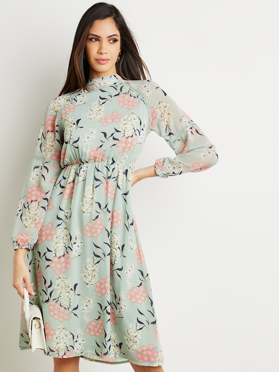 فستان ميدي مطبوع بأكمام طويلة من ستايلي-women-clothing-dresses-image-1