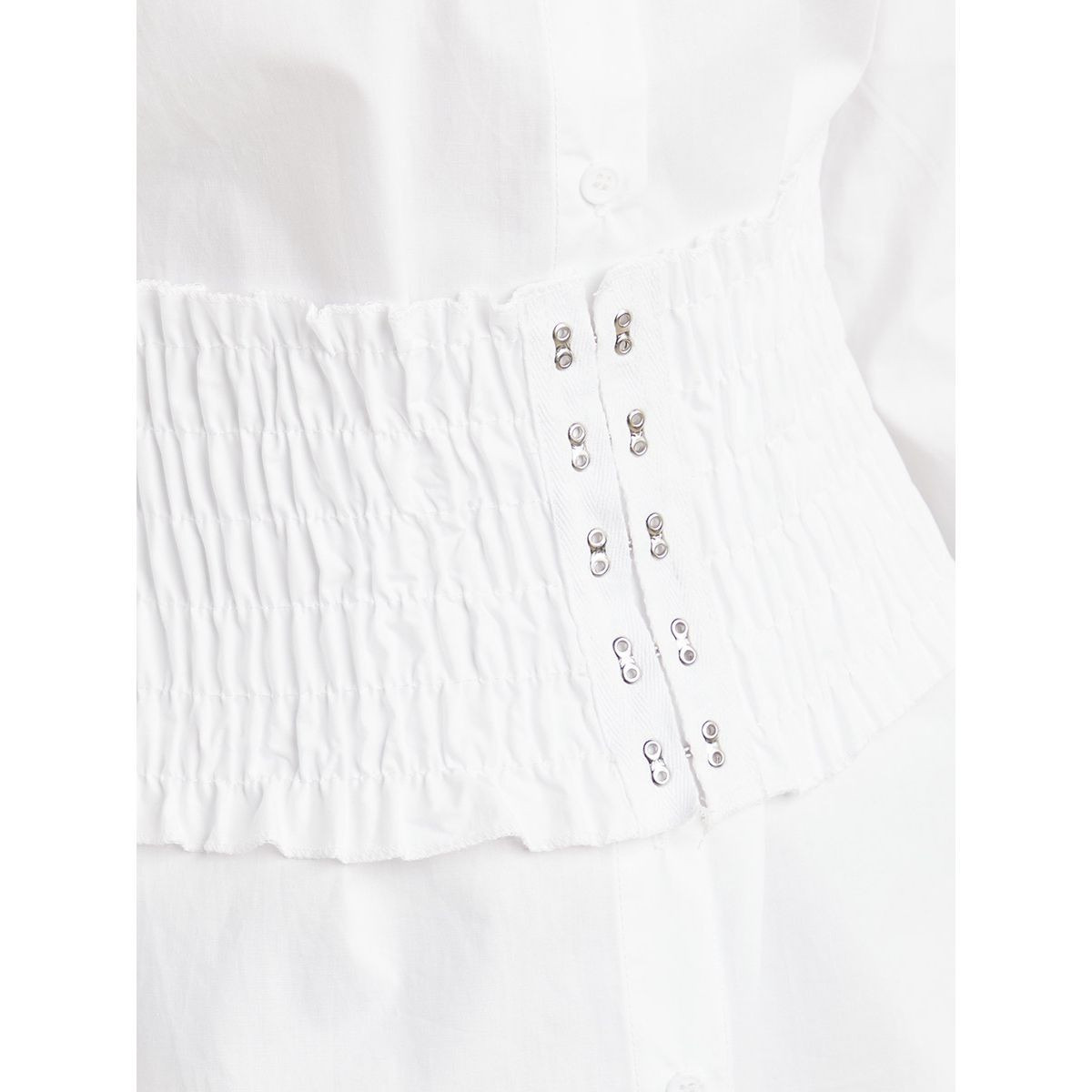 Styli Button Through Mini Dress with Shirred Wide Belt-women-clothing-dresses-image-4